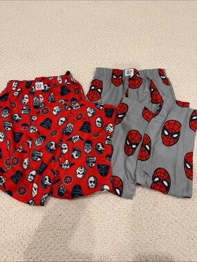 Bundle of 2: GAP Kids Red & Gray Superhero Face Pajama pants